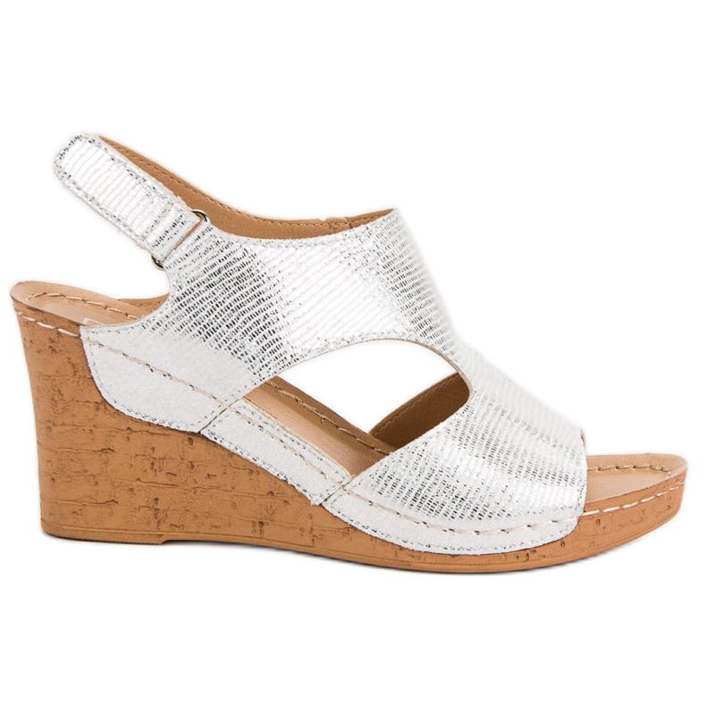 Filippo Sandale cu pană argintie gri