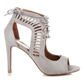 Queen Bee Sandale din piele de căprioară gri