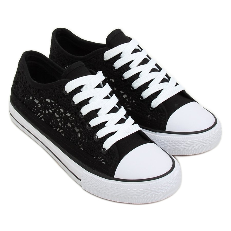 Adidași negri din dantelă NB282P Negru