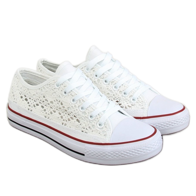 Adidași din dantelă albă NB282P Alb Adidași din dantelă albă NB282P Alb