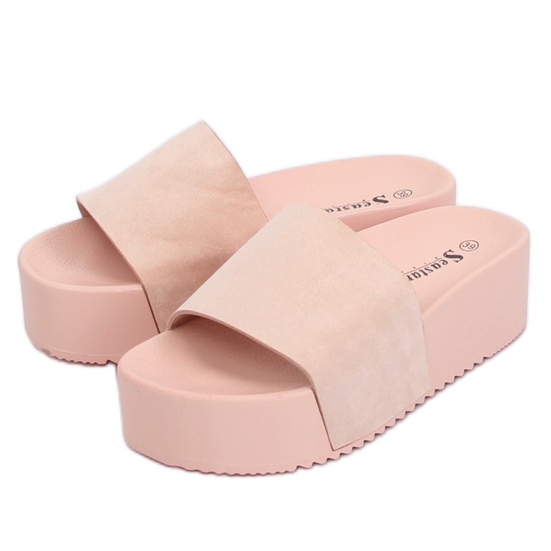 Roz CK76P Papuci roz cu talpă înaltă