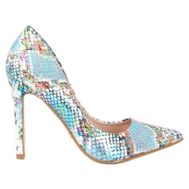 Știfturi albastre din piele de șarpe NF-42P Albastru multicolor