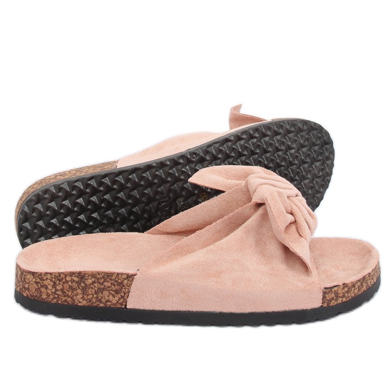 Roz CK02P Papuci din piele de căprioară roz