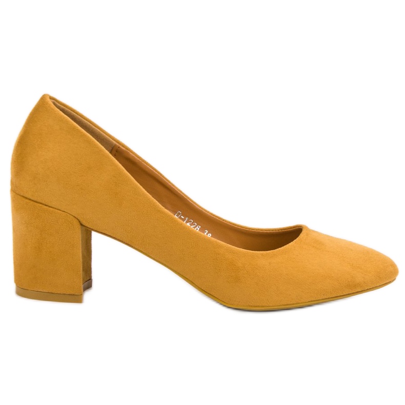 Ideal Shoes Pompe de muștar pe o bară galben