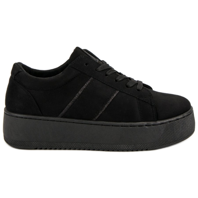 Pantofi sport din piele de căprioară negru Pantofi sport din piele de căprioară negru