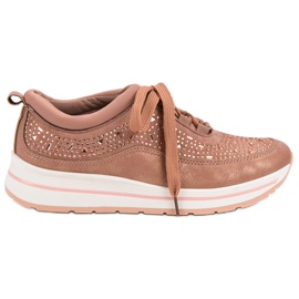 Pantofi sport cu cristale roz Pantofi sport cu cristale roz
