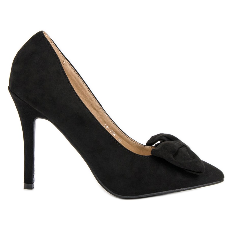 Laura Mode Tocuri din piele de căprioară cu arc negru