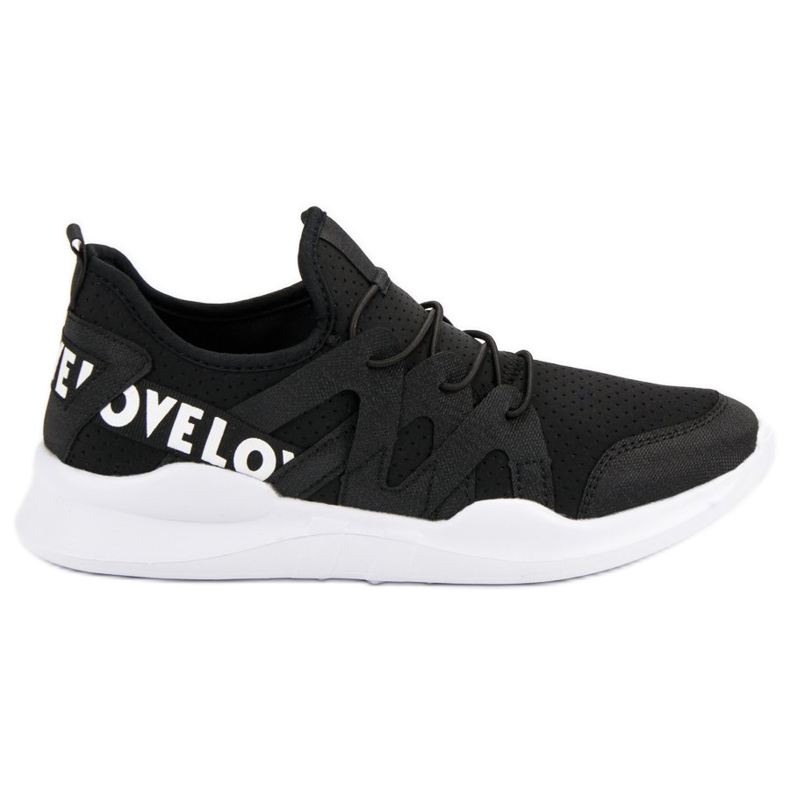 Pantofi sport negri din material textil negru