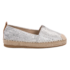 Small Swan Espadrile strălucitoare gri