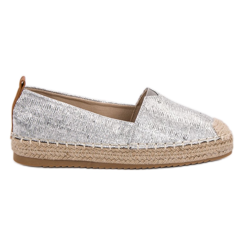Small Swan Espadrile strălucitoare gri