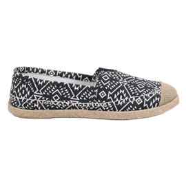 Espadrile etnice la modă negru Espadrile etnice la modă negru