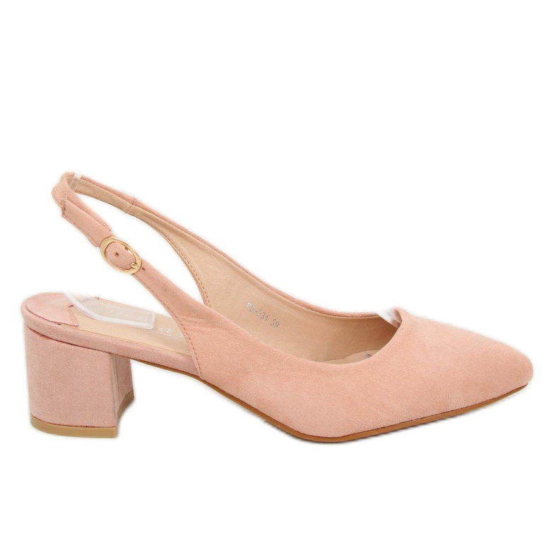 Pompe cu toc deschis roz S0-231 Roz