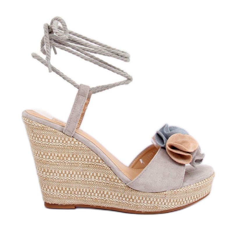 Sandale gri pe toc cu pană YY27P Gri Sandale gri pe toc cu pană YY27P Gri