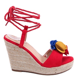 Sandale cu pene roșii YY27P Roșu roşu