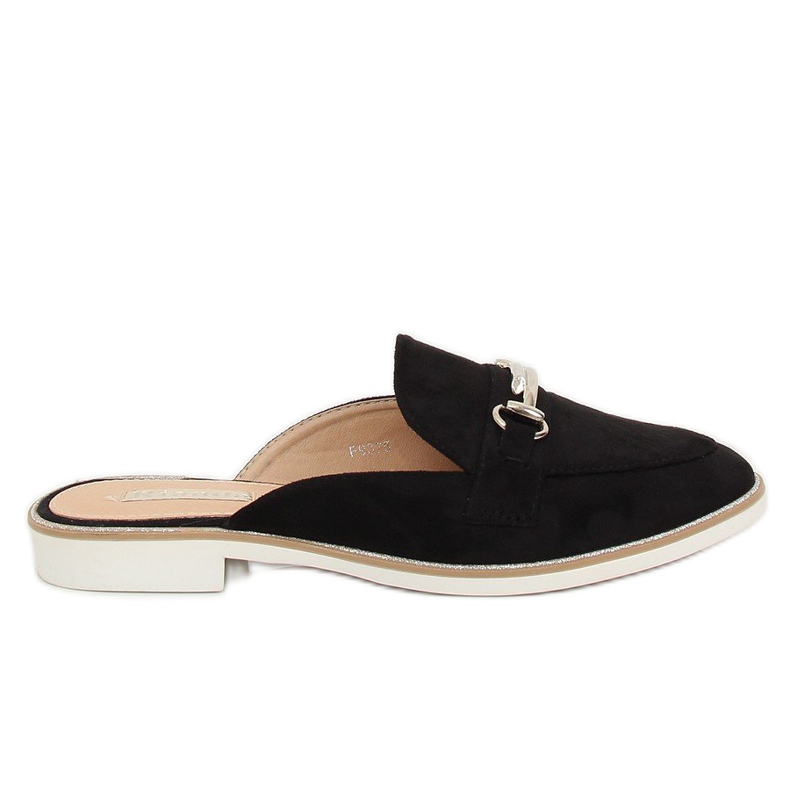 F9375 negru papuci de mocasini negri
