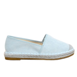 AF40 LT.BLUE espadrile din piele de căprioară albastră albastru