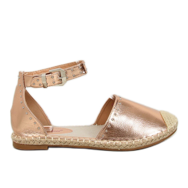 Espadrile metalice șampanie CF-1K215 Șampanie roz