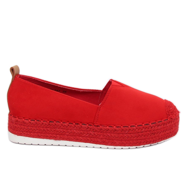 Espadrile cu talpă înaltă BL247 Roșu