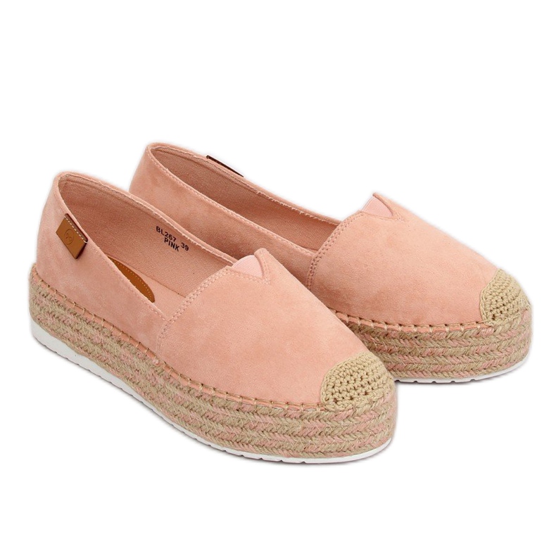 Roz BL267 Espadrile roz pe tălpi înalte Roz BL267 Espadrile roz pe tălpi înalte