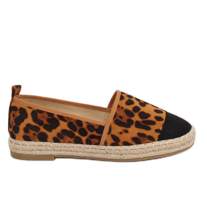 Espadrile pentru femei 888-15 Leopard negru maro multicolor