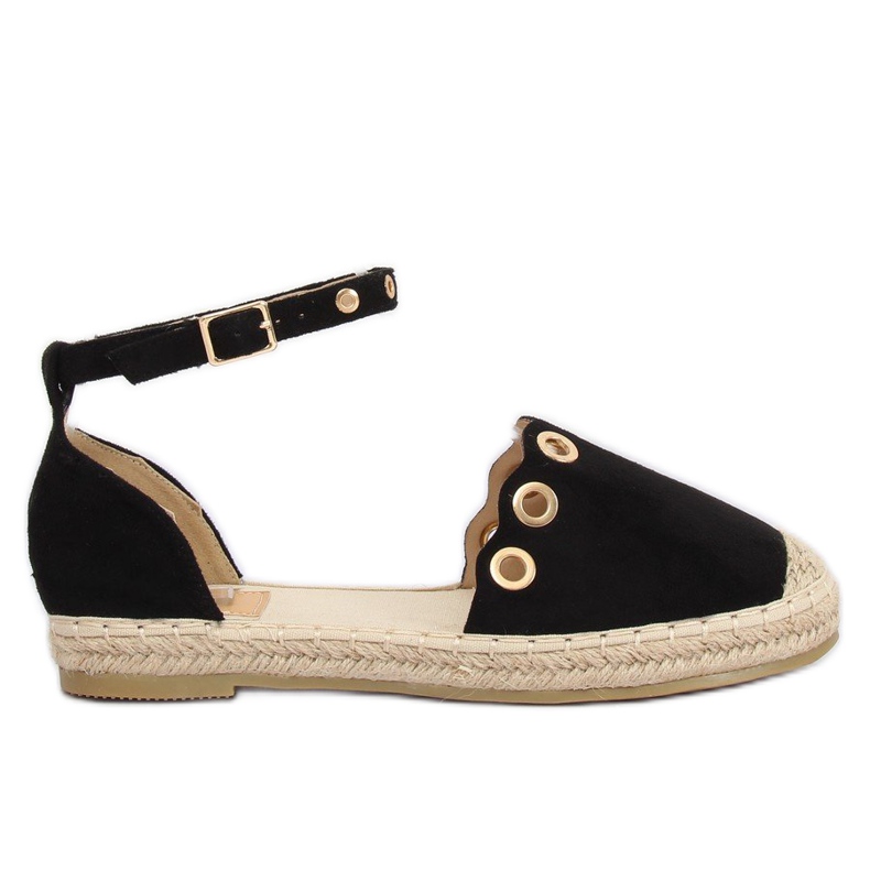 Espadrile cu curea neagră LX170 neagră negru