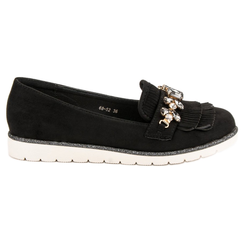 Lucky Shoes Mocasini cu ornamente negru Lucky Shoes Mocasini cu ornamente negru