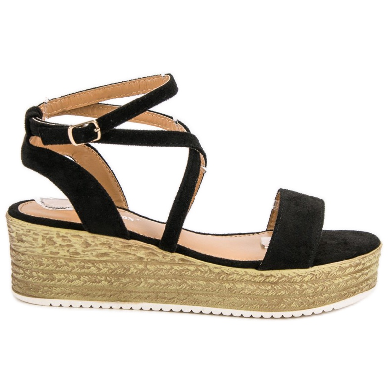 Ch. Creation Sandale cu pană neagră negru