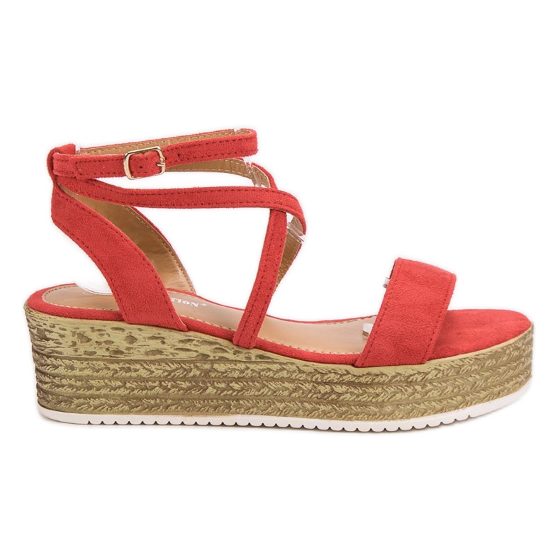 Ch. Creation Sandale cu pană roșie roșu