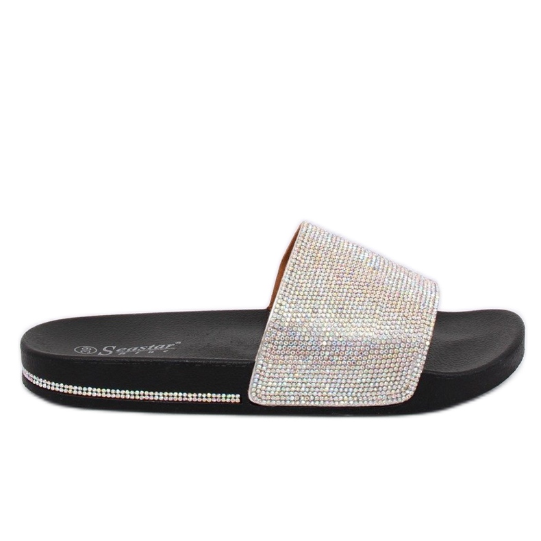 BG21P negru Papuci negri cu zirconii cubice