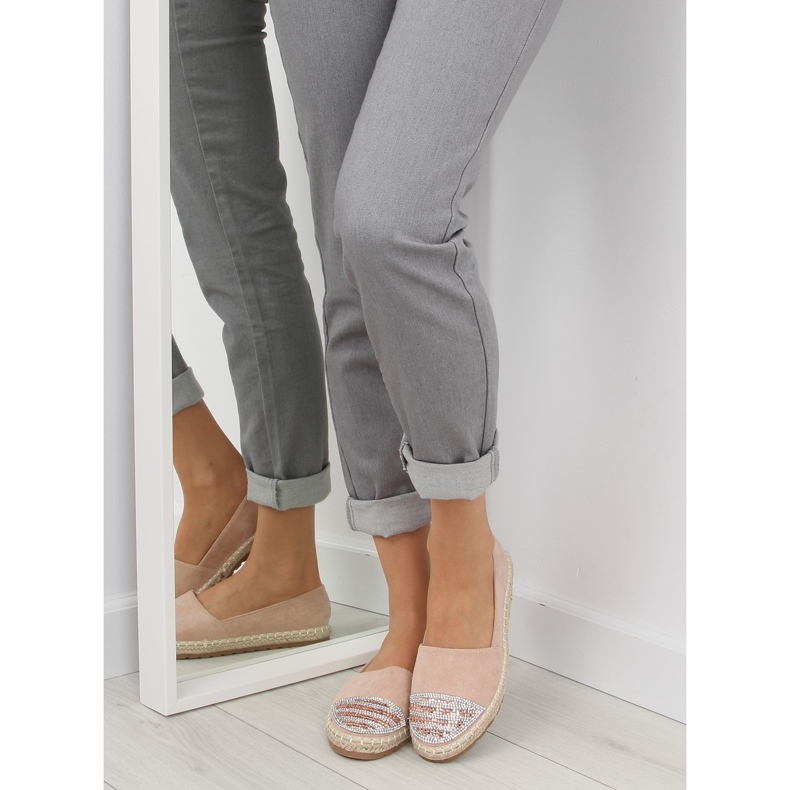 Espadrilele roz pentru femei H8-102 Champagne II-GAT