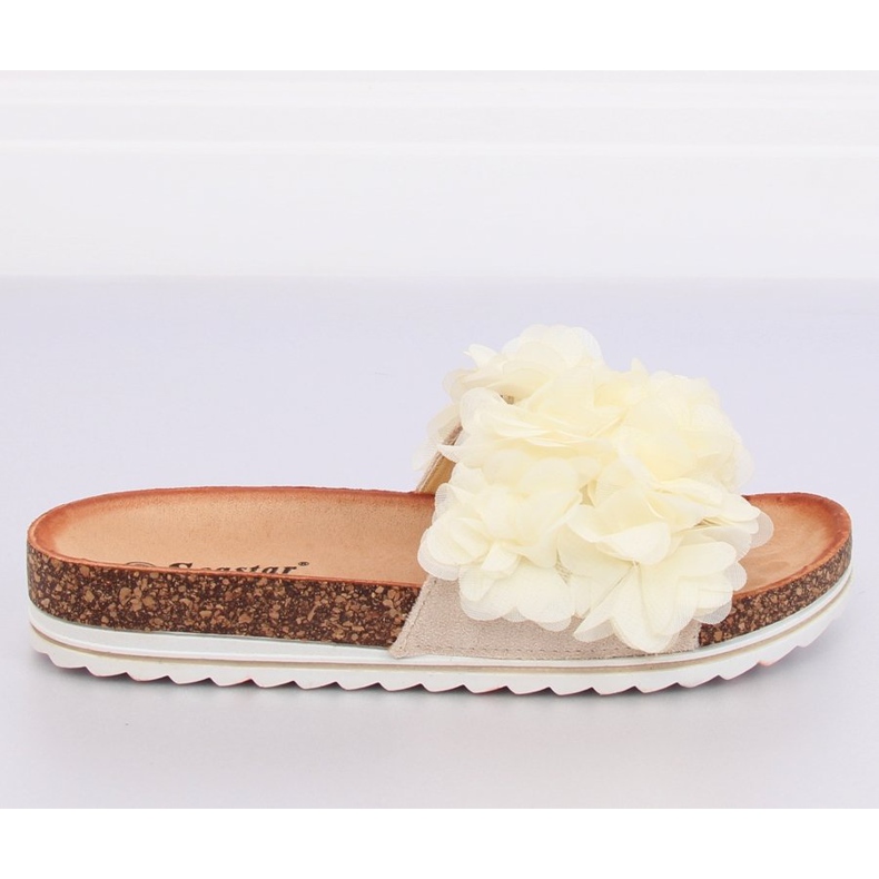 Flori de culoare bej BG47P Papuci de culoare bej
