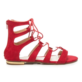 Mannika Romani de piele de căprioară cu legătură roșu