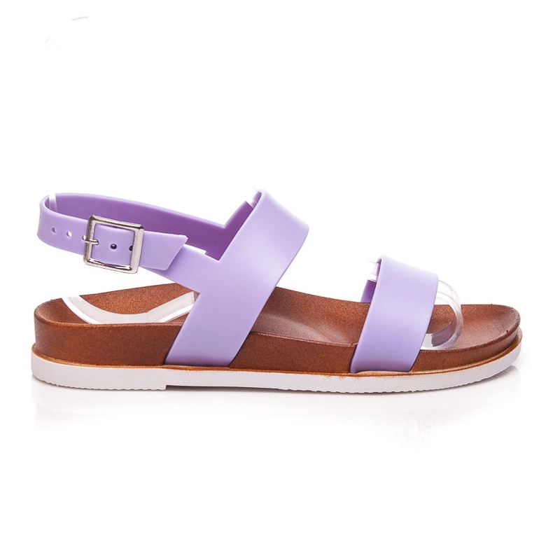 Best Shoes Sandale plate din cauciuc violet Best Shoes Sandale plate din cauciuc violet
