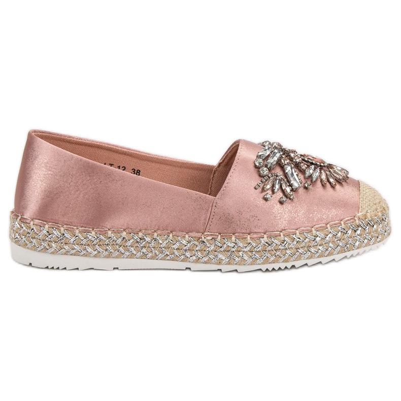 Espadrile roz cu ornamente
