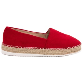 Small Swan Espadrile roșii din piele de căprioară roșu Small Swan Espadrile roșii din piele de căprioară roșu