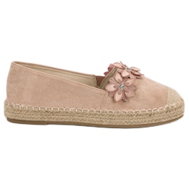 Espadrile Cu Flori roz