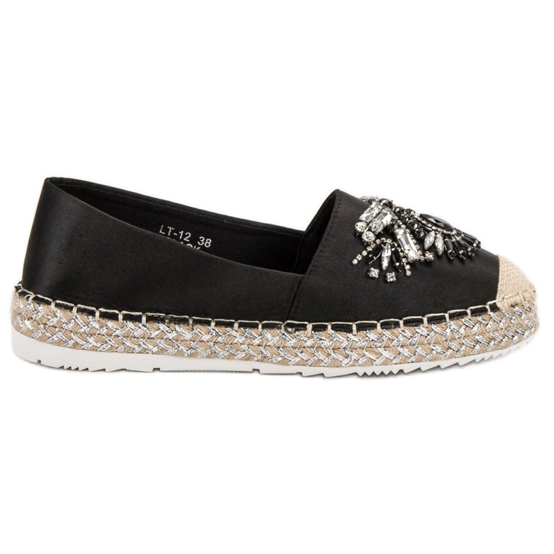 Espadrile negre cu ornamente negru