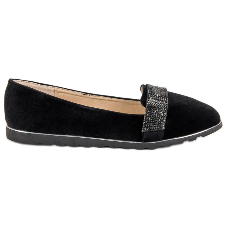 Balerine din velur negru