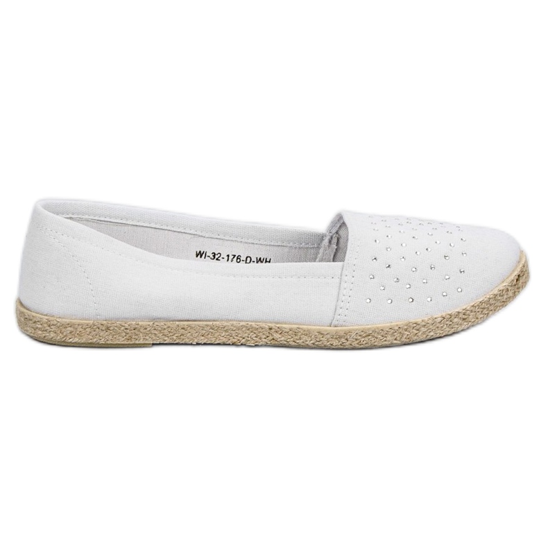 Espadrile albe cu cristale Espadrile albe cu cristale