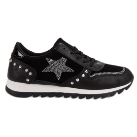 Pantofi sport cu cristale negru Pantofi sport cu cristale negru