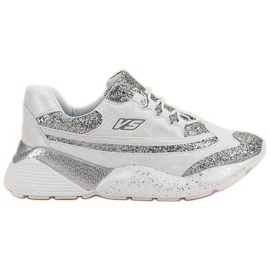 Pantofi sport cu sclipici VICES alb Pantofi sport cu sclipici VICES alb