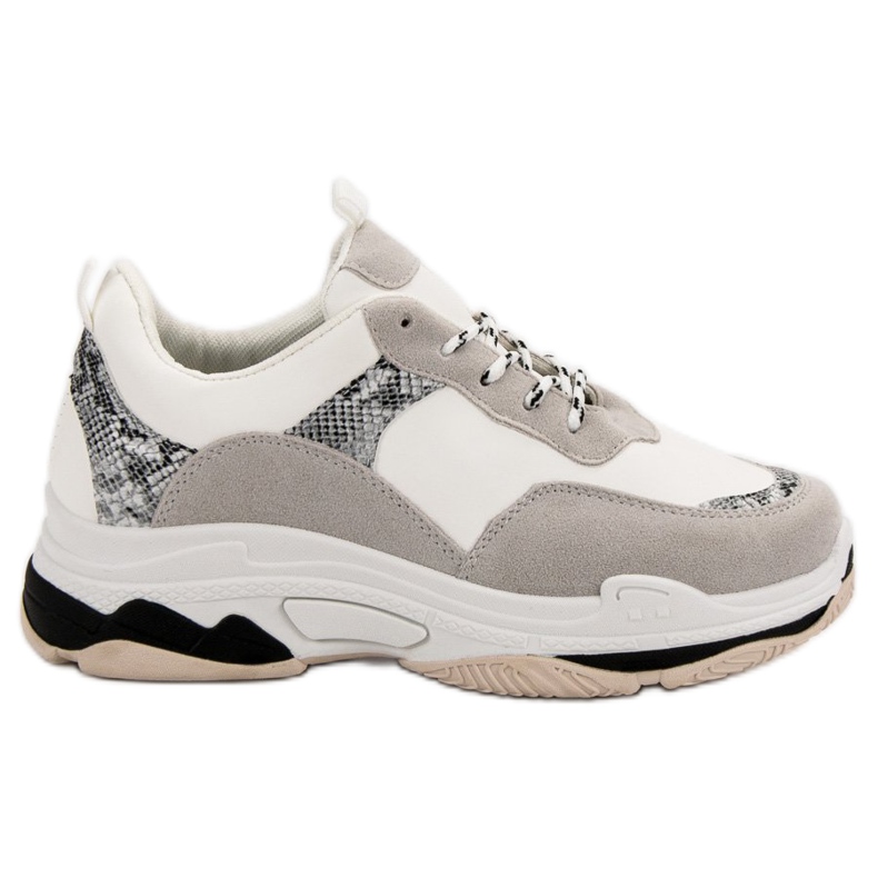 Adidași albi cu model negru maro