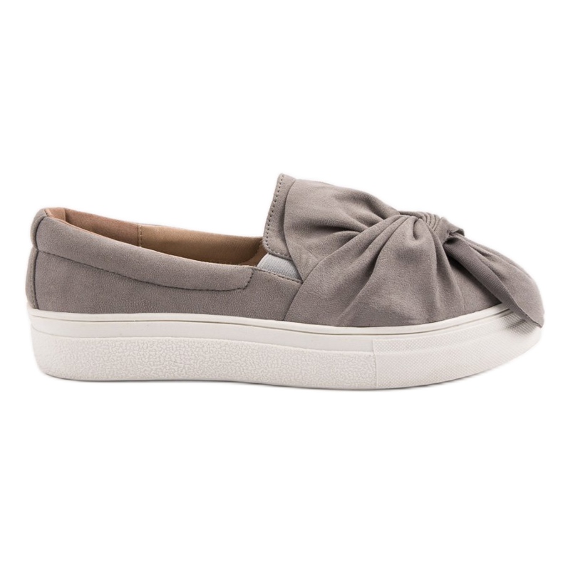 Sliponi din piele de căprioară cu arc VICES gri