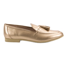 Mocasini aurii cu franjuri VICES de aur