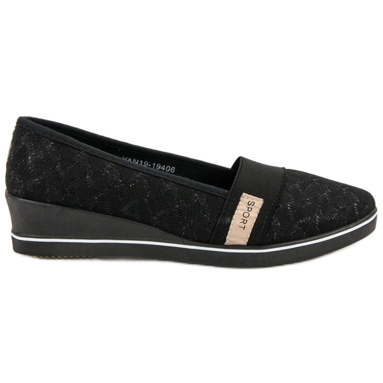 Balerini textile VINCEZA negru