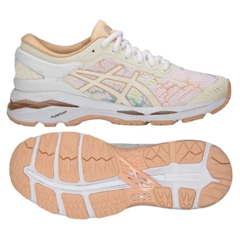 Pantofi de alergare Asics gel Kayano 24 Lite Show W T8A9N-0101 alb multicolor roz Pantofi de alergare Asics gel Kayano 24 Lite Show W T8A9N-0101 alb multicolor roz