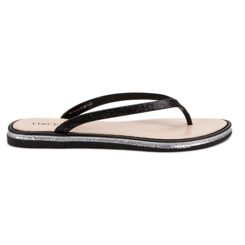 Flip-flops cu sclipici VINCEZA negru Flip-flops cu sclipici VINCEZA negru