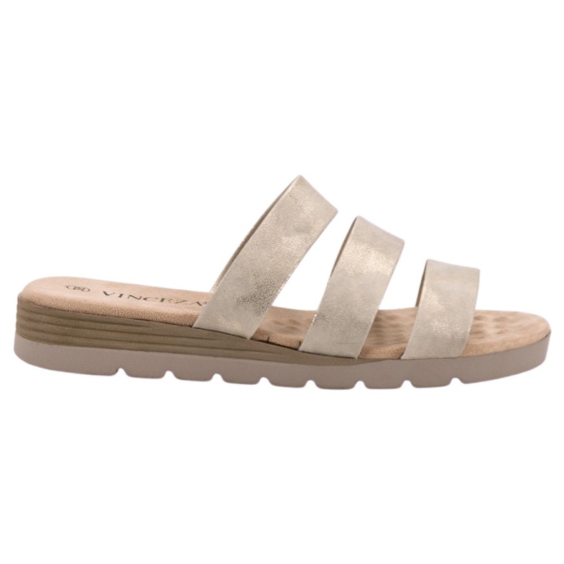 Papuci VINCEZA aurii de aur