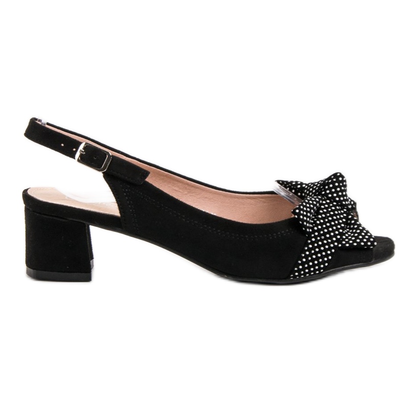 Filippo Sandale din piele de căprioară cu arc negru