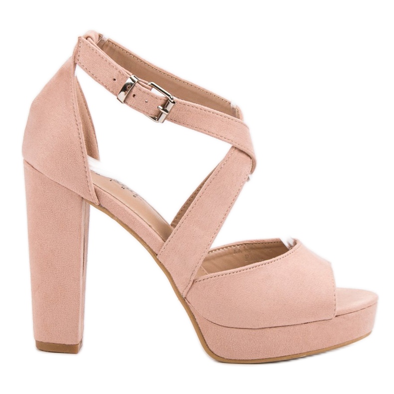 Seastar Sandale din piele de căprioară pe platformă roz